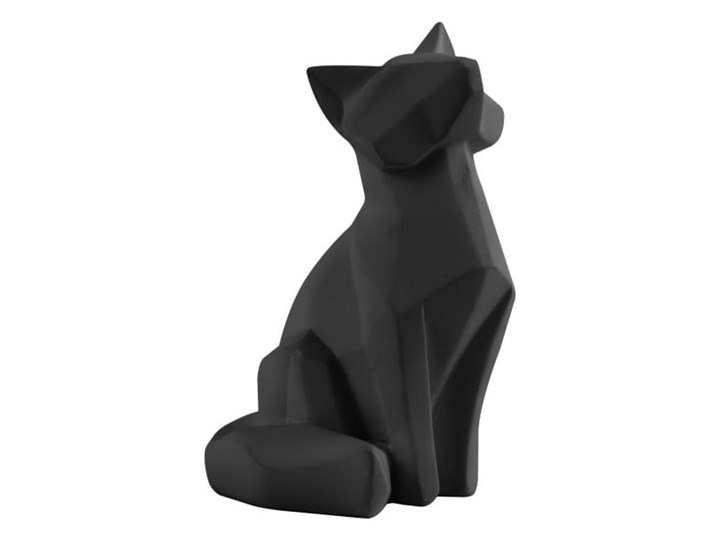 Matowa czarna figurka w kształcie lisa PT LIVING Origami Fox, wys. 15 cm