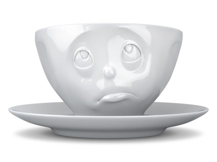 Biała porcelanowa nadąsana filiżanka Oh please 58products, 200 ml