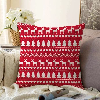 Świąteczne szenilowe poszewki na poduszki Minimalist Cushion Covers Merry Christmas, 55x55 cm