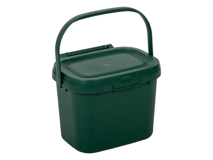 Butelkowozielone plastikowe wiaderko z wieczkiem Addis, 24,5x18,5x19 cm Tworzywo sztuczne Pojemność 5 l
