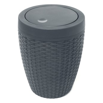 Szary kosz łazienkowy Addis Rattan Bath Bin Charcoal, 5 l