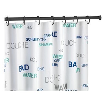 Czarny drążek teleskopowy na zasłonę prysznicową Wenko Shower Curtain Rod, 70x115 cm