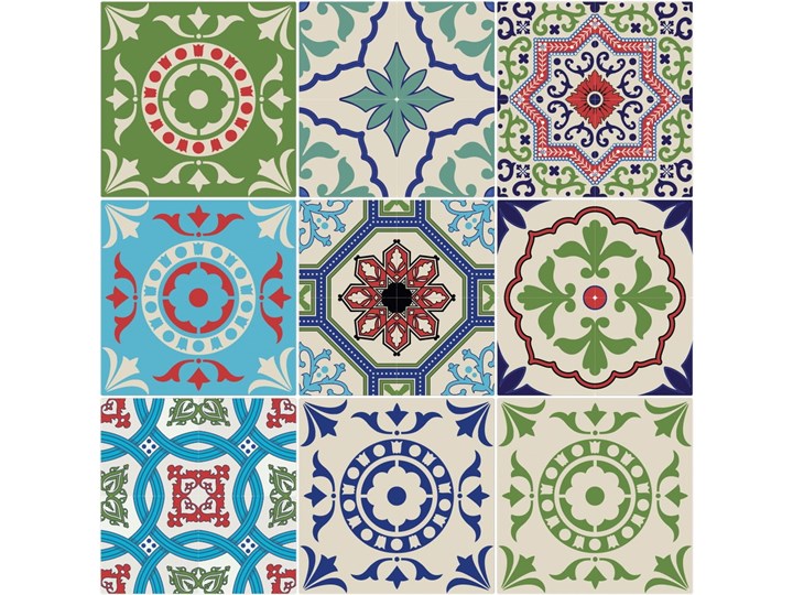 Zestaw 9 naklejek Ambiance Kizomba, 30x30 cm Wzór Geometria Kategoria Naklejki