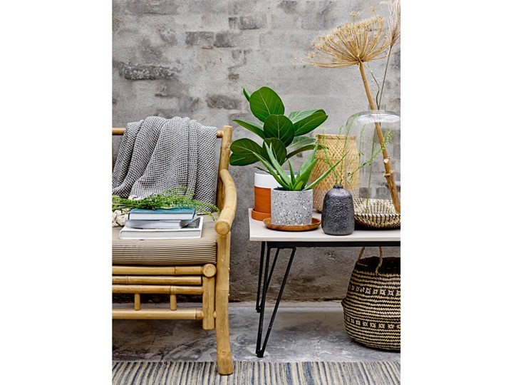 Niebieski pled Bloomingville Throw, 130x160 cm Poliester Akryl Bawełna Kategoria Narzuty