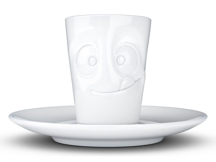 Biała łakoma porcelanowa filiżanka do espresso ze spodkiem 58products, 80 ml