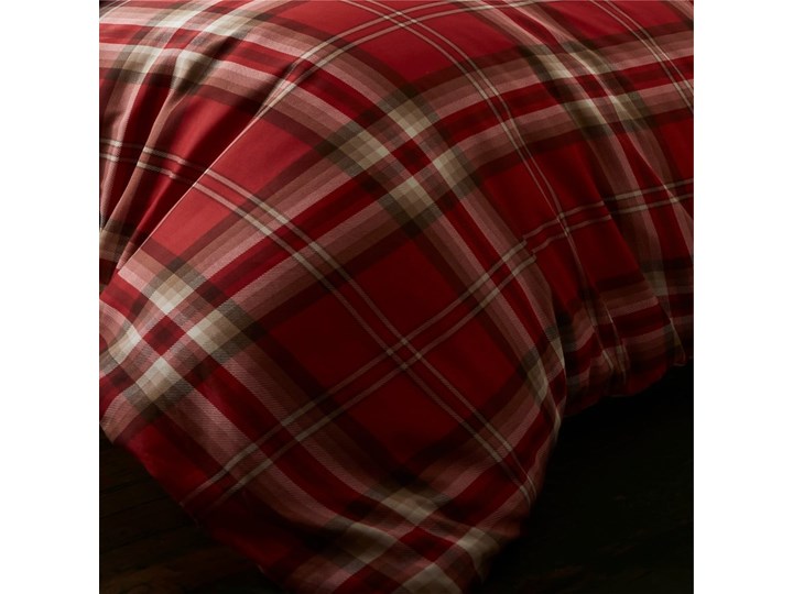 Czerwona pościel dwuosobowa Catherine Lansfield Kelso Red, 200x200 cm Bawełna Komplet pościeli Bawełna syntetyczna Poliester Kolor Czerwony
