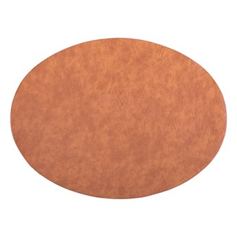 Pomarańczowobrązowa mata stołowa z imitacji skóry ZicZac Troja, 33x45 cm