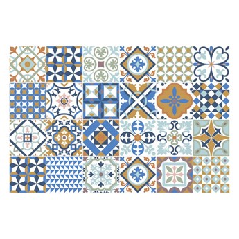 Zestaw 24 samoprzylepnych naklejek Ambiance Azulejos Ornaments Mosaic, 10x10 cm