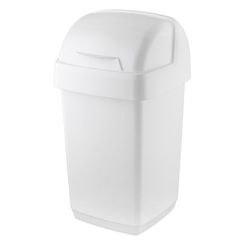 Biały kosz na śmieci Addis Roll Top, 22,5x23x42,5 cm