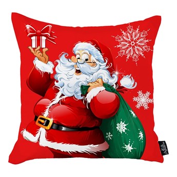 Czerwona poszewka na poduszkę ze świątecznym motywem Mike & Co. NEW YORK Honey Christmas Santa Claus, 45x45 cm