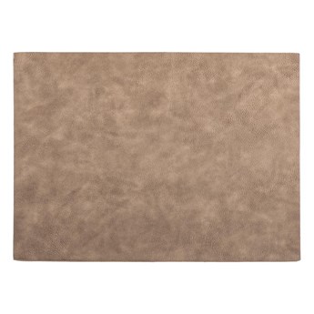 Brązowa mata stołowa z imitacji skóry ZicZac Troja Rectangle, 33x45 cm