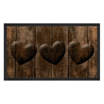 Brązowa wycieraczka Hanse Home Hearts, 45x75 cm