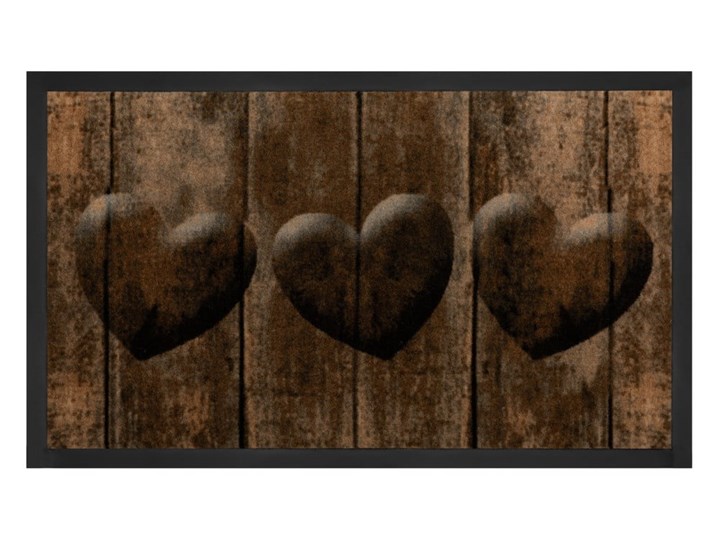 Brązowa wycieraczka Bougari Hearts, 45x75 cm