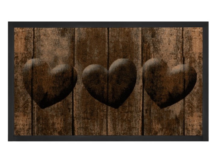 Brązowa wycieraczka Hanse Home Hearts, 45x75 cm