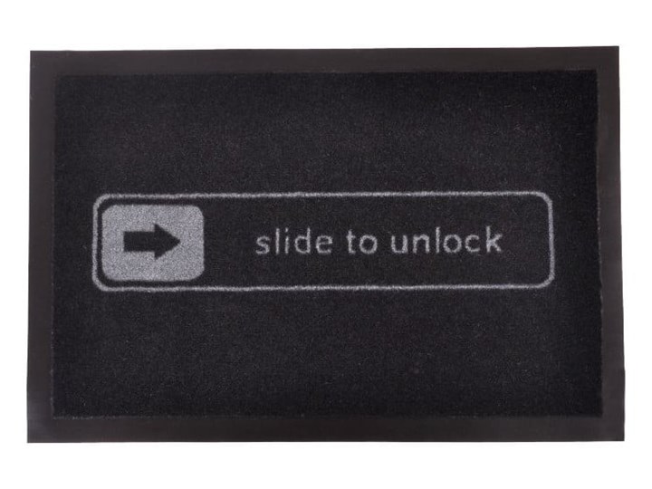 Czarna wycieraczka Hanse Home Slide to Unlock, 40x60 cm