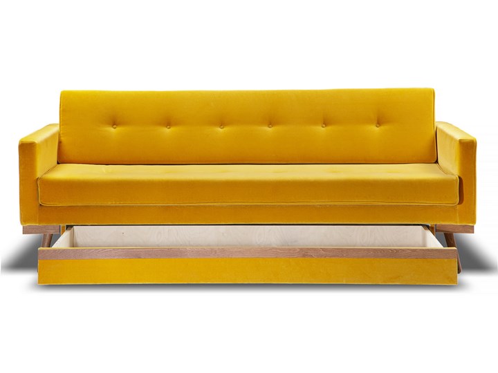 Sofa Klematisar 3-osobowa Welurowa z funkcją spania (Deluxe - welur łatwozmywalny PEACOCK :deluxe/PEACOCK) Stała konstrukcja Głębokość 91 cm Styl Klasyczny Typ Gładkie