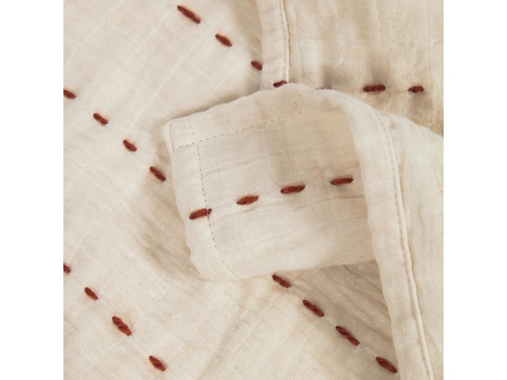 Narzuta Avidal 100% bawełna biała i terakota paski 70 x 70 cm 70x70 cm Kolor Biały