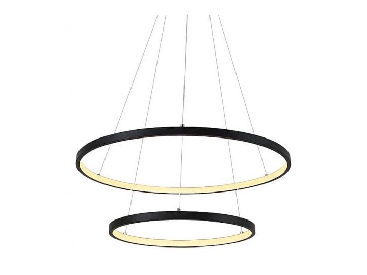 LED ring double - żyrandol 70cm - podwójny pierścień LED Szkło Stal Metal Ilość źródeł światła 6 źródeł