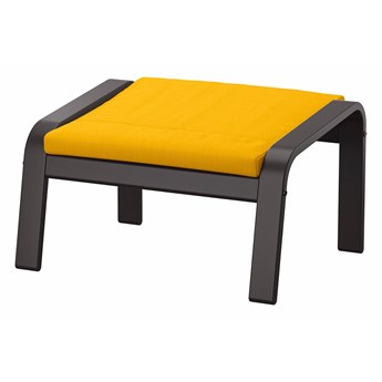 IKEA POÄNG Podnóżek, czarnybrąz/Skiftebo żółty, Szerokość: 68 cm