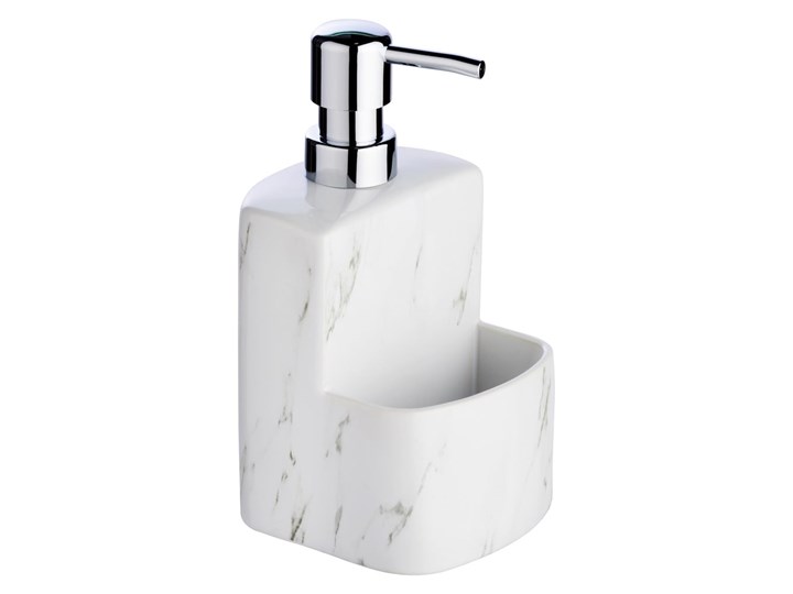Biały ceramiczny dozownik do mydła Wenko Festival Marble, 380 ml