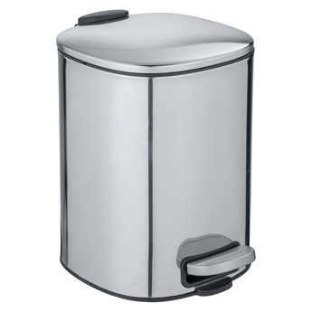 Kosz na śmieci w kolorze srebra Wenko Alassio, 5 l