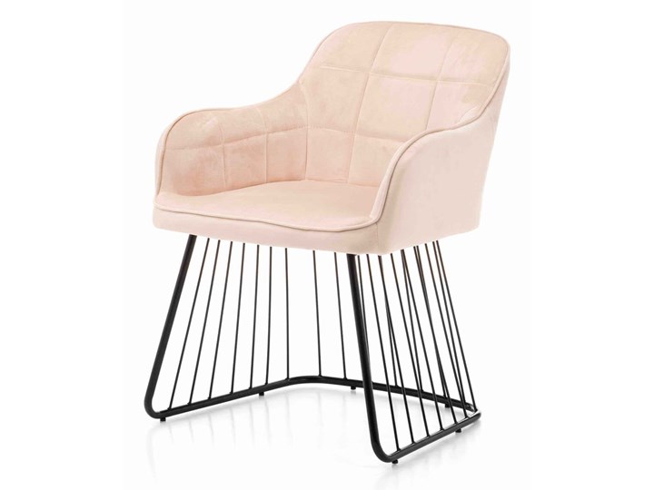 Krzesło welurowe beżowe ZH-927 Tapicerowane Krzesło inspirowane Kolor Beżowy Pikowane Tkanina Pomieszczenie Jadalnia