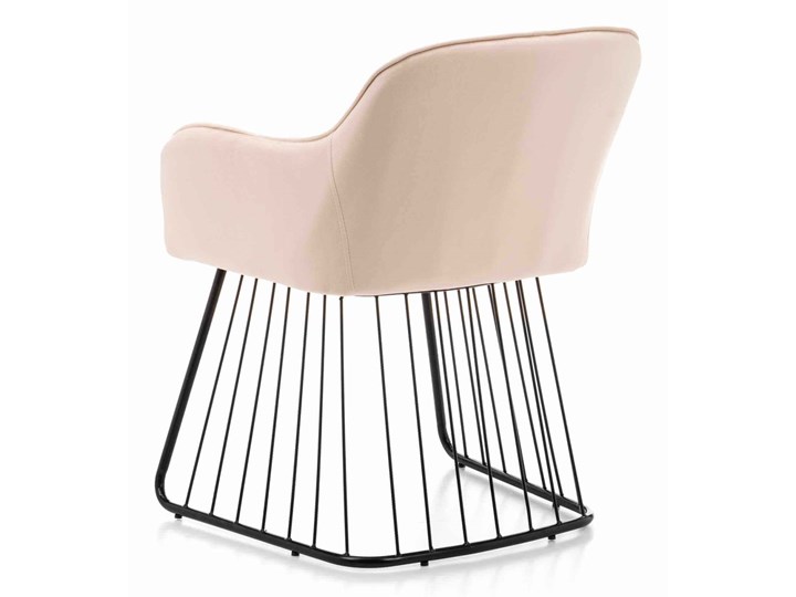 Krzesło welurowe beżowe ZH-927 Pikowane Tapicerowane Krzesło inspirowane Tkanina Kolor Beżowy