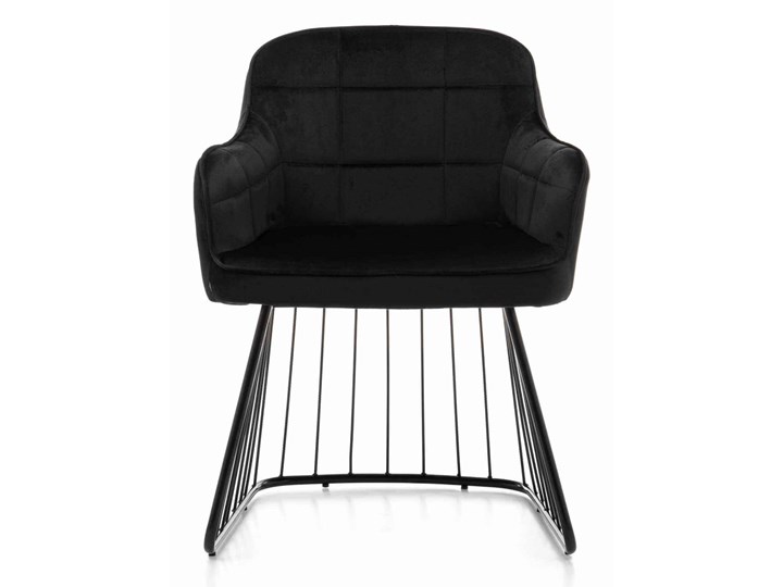 Krzesło welurowe czarne ZH-927 Tkanina Z podłokietnikiem Stal Krzesło inspirowane Styl Nowoczesny Tapicerowane Metal Styl Glamour
