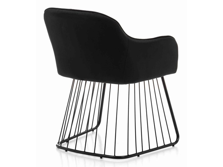 Krzesło welurowe czarne ZH-927 Metal Tapicerowane Pomieszczenie Jadalnia Krzesło inspirowane Stal Z podłokietnikiem Tkanina Styl Glamour