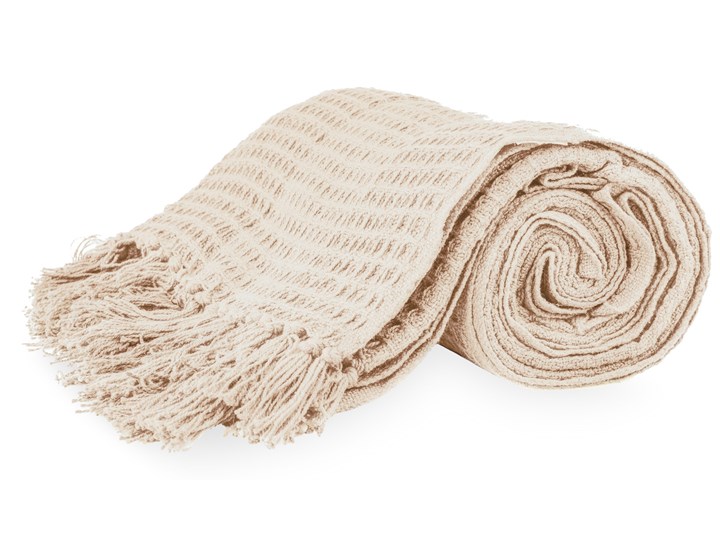 VAFFEL Pled bawełniany ecru 130x170 cm - Homla Bawełna Kategoria Koce i pledy