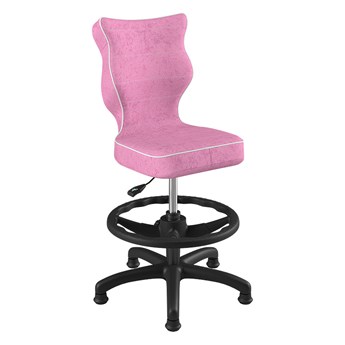 SELSEY Krzesło biurowe młodzieżowe Petit różowe na czarnej podstawie rozmiar 4 WK+P
