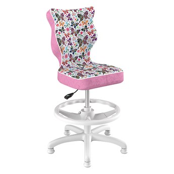 SELSEY Krzesło biurowe młodzieżowe Petit z motywem motyli na białej podstawie rozmiar 3 WK+P