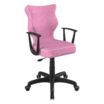 SELSEY Krzesło biurowe młodzieżowe Norm różowe na czarnej podstawie rozmiar 5