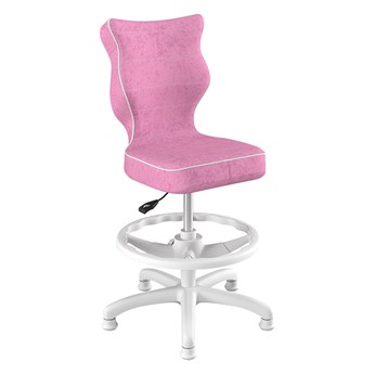 SELSEY Krzesło biurowe młodzieżowe Petit różowe na białej podstawie rozmiar 3 WK+P