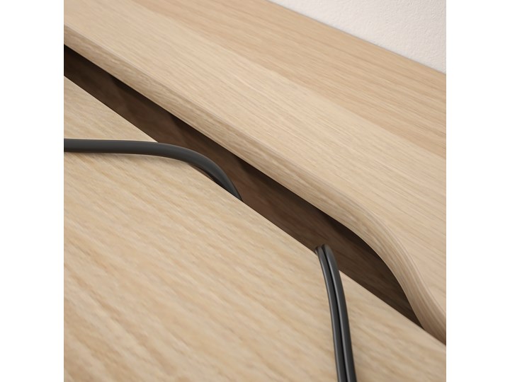 IKEA ALEX Biurko, Biała bejca/imit. dębu, 100x48 cm Szerokość 100 cm Stal Płyta MDF Kategoria Biurka