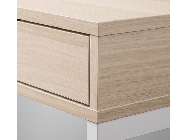 IKEA ALEX Biurko, Biała bejca/imit. dębu, 100x48 cm Stal Płyta MDF Kategoria Biurka Szerokość 100 cm Kolor Beżowy