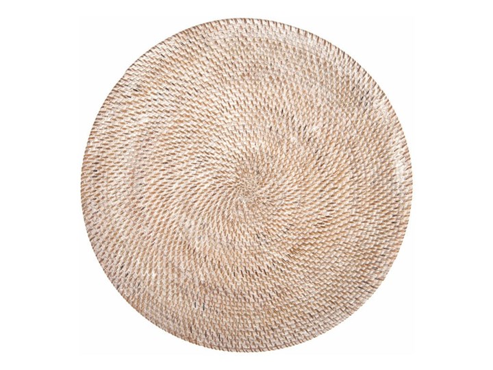 Biała rattanowa mata stołowa Tiseco Home Studio, ⌀ 36 cm