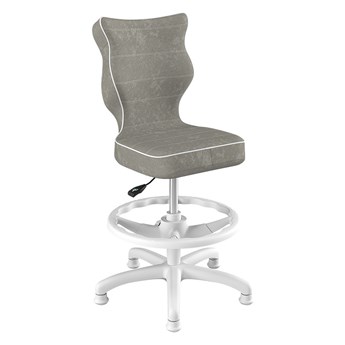 SELSEY Krzesło biurowe młodzieżowe Petit szare na białej podstawie rozmiar 4 WK+P