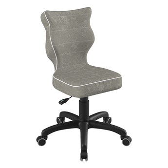 SELSEY Krzesło biurowe młodzieżowe Petit szare na czarnej podstawie rozmiar 3