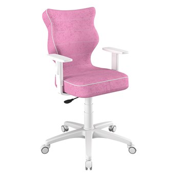 SELSEY Krzesło biurowe młodzieżowe Duo różowe na białej podstawie rozmiar 5