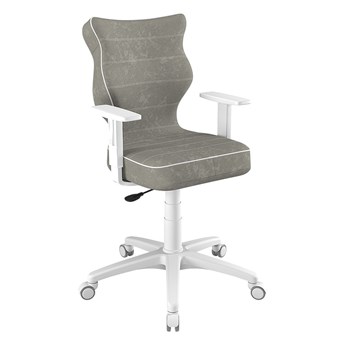 SELSEY Krzesło biurowe młodzieżowe Duo szare na białej podstawie rozmiar 5