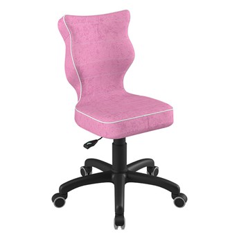 SELSEY Krzesło biurowe młodzieżowe Petit różowe na czarnej podstawie rozmiar 4