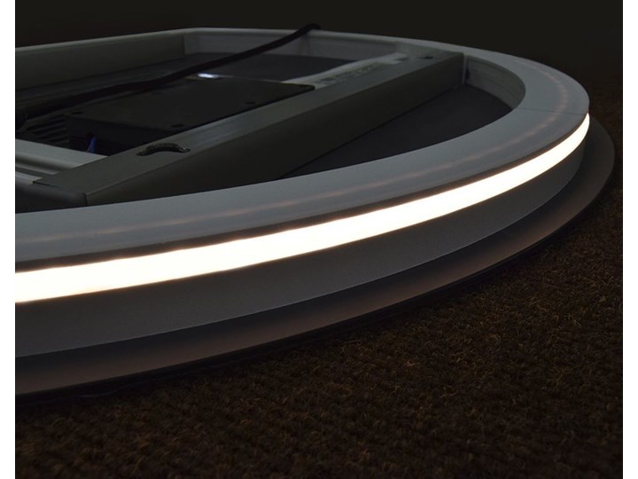 Lustro Shape 01 + Ambilight Kolor Srebrny Ścienne Lustro bez ramy Okrągłe Styl Nowoczesny