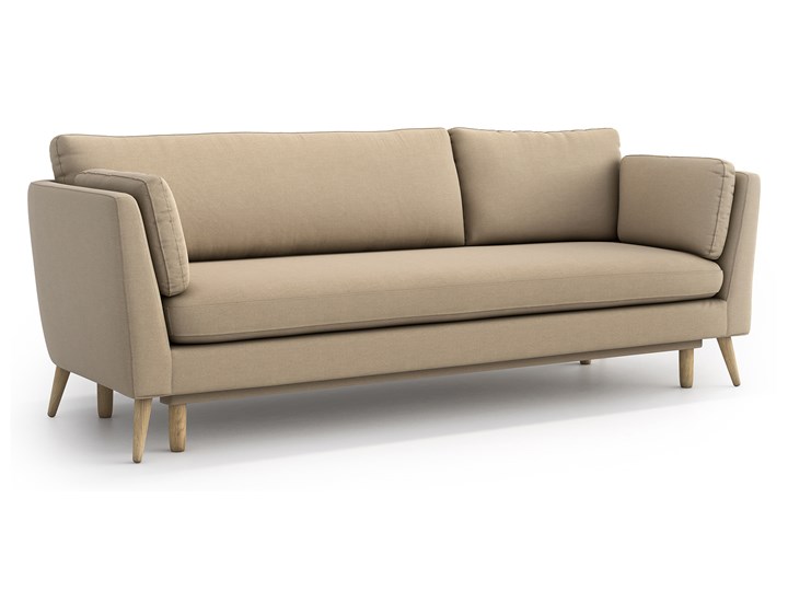Sofa Jane 3 osobowa z funkcją spania, Sandy Nóżki Na nóżkach Stała konstrukcja Głębokość 95 cm Szerokość 236 cm Typ Gładkie