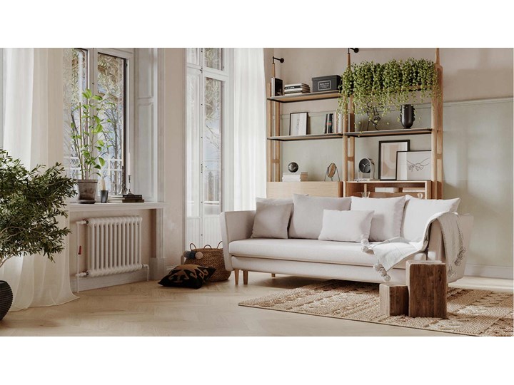 Sofa Joleen 3 osobowa, Marshmallow Głębokość 88 cm Typ Gładkie