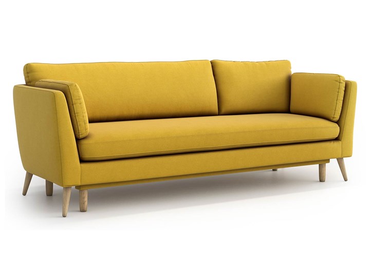 Sofa Jane 3-osobowa z funkcją spania, Canary Głębokość 95 cm Kolor Żółty Szerokość 236 cm Wersalka Styl Nowoczesny