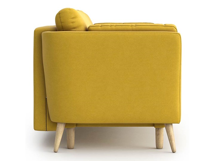 Sofa Jane 3-osobowa z funkcją spania, Canary Wersalka Głębokość 95 cm Szerokość 236 cm Kolor Żółty Styl Nowoczesny