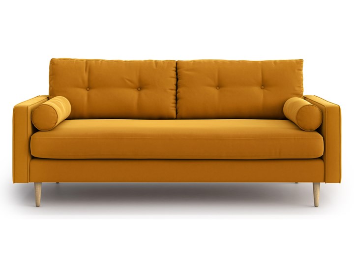 Sofa Esme 3-osobowa, Golden Velvet Stała konstrukcja Kolor Żółty
