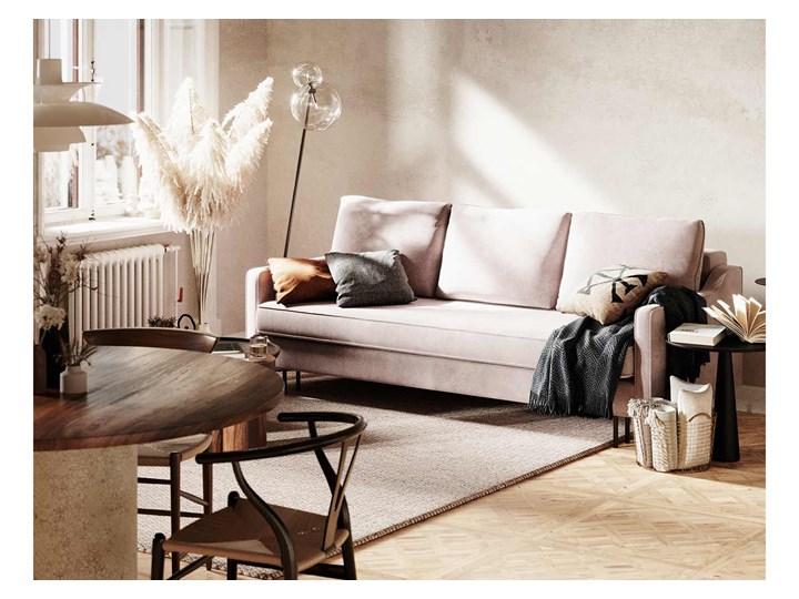 Sofa Abbe z funkcją spania, Golden Velvet Szerokość 211 cm Wersalka Styl Nowoczesny Głębokość 95 cm Rozkładanie Rozkładana