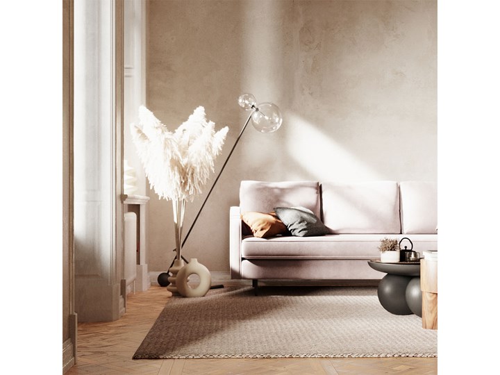 Sofa Abbe z funkcją spania, Golden Velvet Głębokość 95 cm Nóżki Na nóżkach Szerokość 211 cm Wersalka Pomieszczenie Salon
